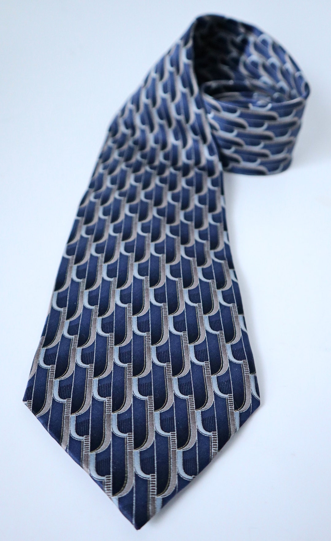 Vintage Silk Neck Tie Bosa Tie Mens 100 Pure Silk Navy Blue Etsy