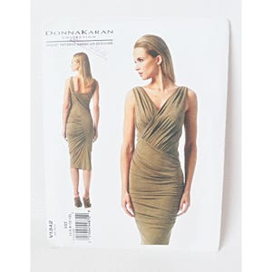 Dress by American Designer Donna Karan Vogue 1342 Sewing Pattern Size 4 6 8 10 12 UNCUT