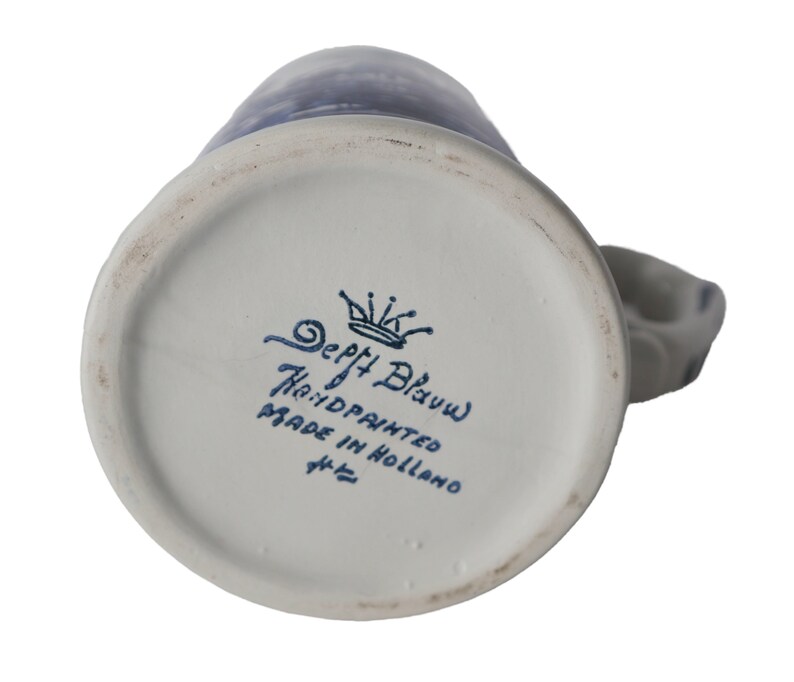 Vintage Delft Blue Mug With Lid Windmill Holland Delftware Delfts Beer ...