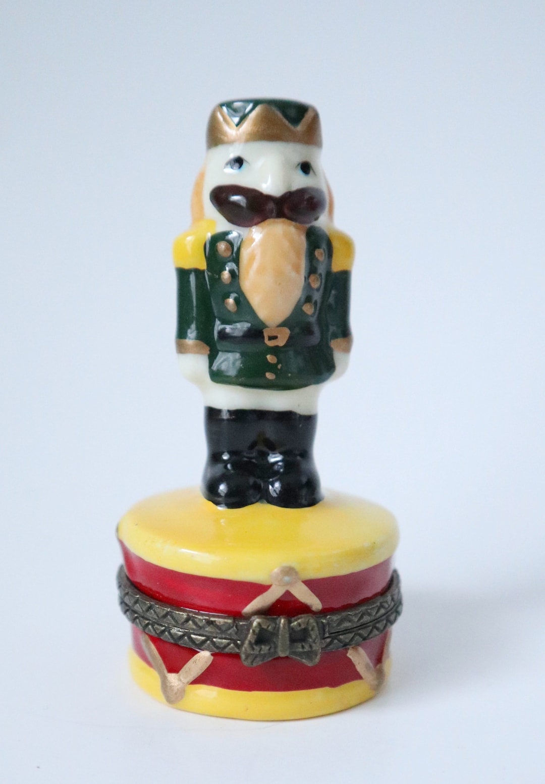 Vintage Porcelain Nutcracker Pill Box Trinket Box Etsy