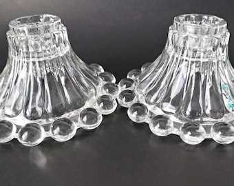 Vintage Pair of Boopie Candlestick Holders 1950&#39;s Berwick Anchor Hocking Candle Holder
