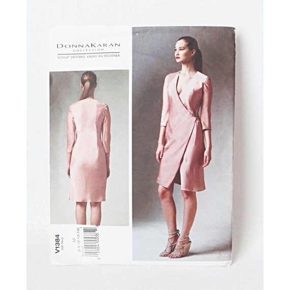 Vogue V1384 Sewing Pattern, Donna Karan Wrap Dress, Sizes 6-14 (UNCUT) Vogue V1384 Sewing Pattern, Donna Karan Wrap Dress, Sizes 6-14 (UNCUT)
