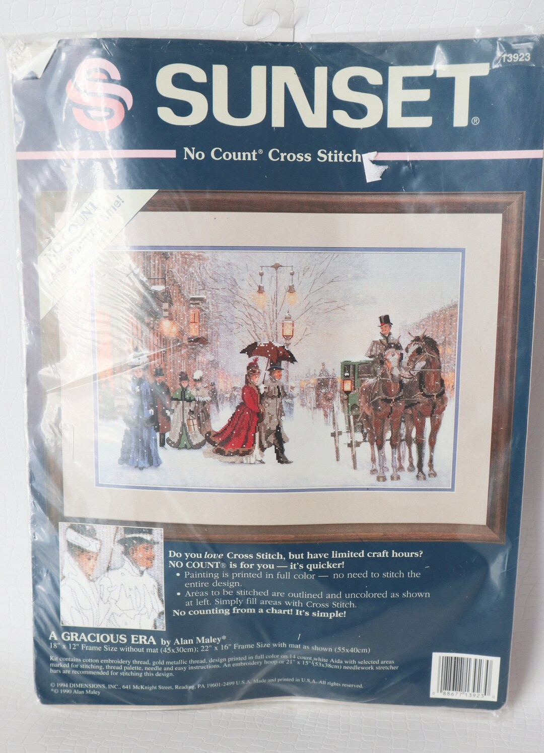A Musical Noel Sunset Christmas Counted Cross Stitch 18349 Vintage '94