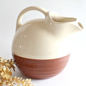 Vintage Pottery Ball Pitcher MCM Mid Century