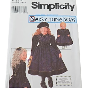 SIMPLICITY 9966 &quot;Daisy Kingdom&quot; Girls & Dolls Heirloom Matching Dress UNCUT Size 3 4 5 6