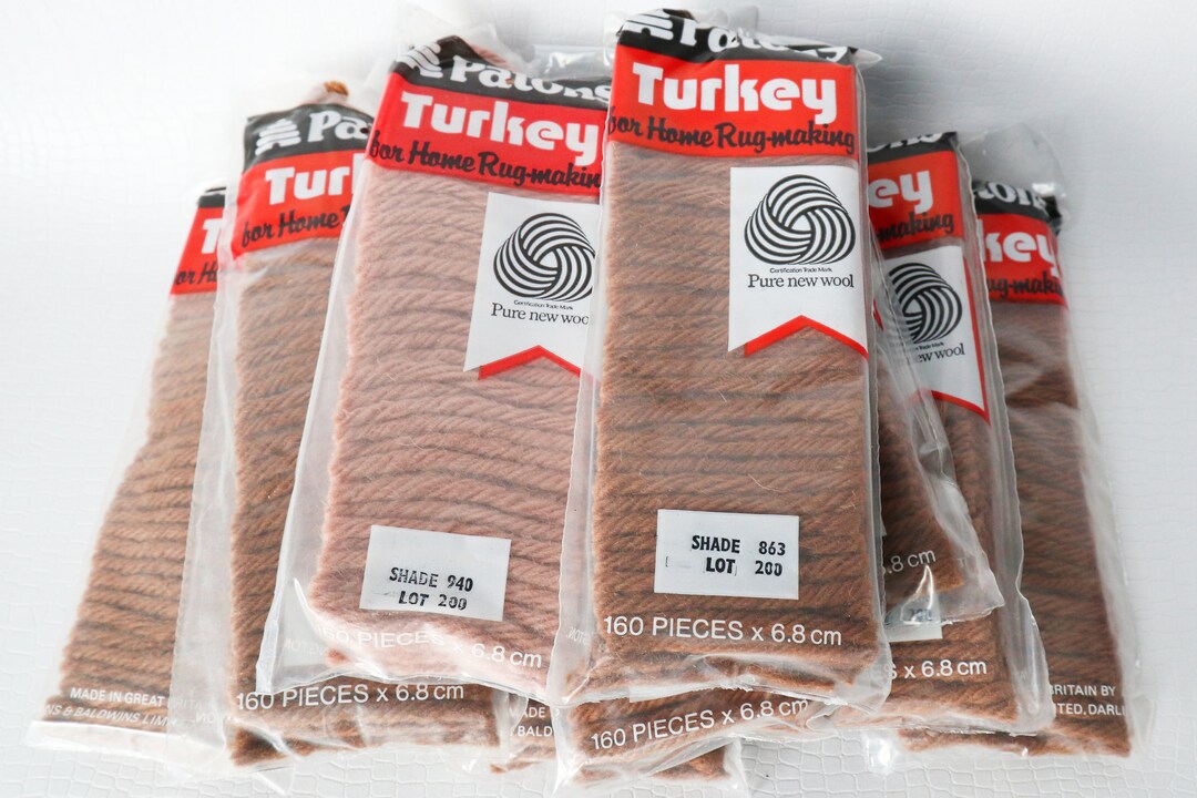 22 Vintage Patons Turkey Rug Yarn Cut Yarn Packs Latch Hook Etsy