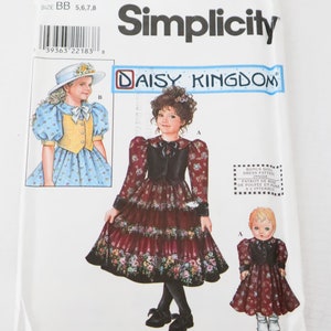 SIMPLICITY 8404 Daisy Kingdom Girls & Dolls Heirloom Dress UNCUT Size 5 6 7 8