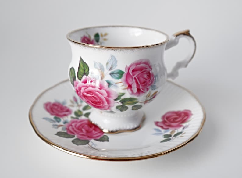 Vintage Elizabethan Teacup and Saucer Pink Rose image 1