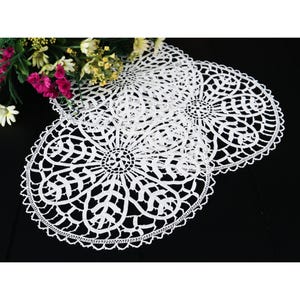 3 Doilies Doily Crocheted Doily White Handmade Vintage Doilies Cottage Core C1