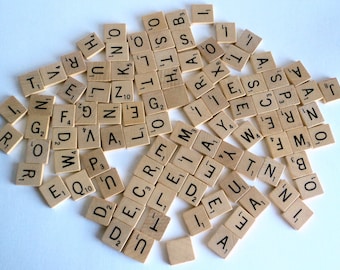 100 Wooden Scrabble Tiles