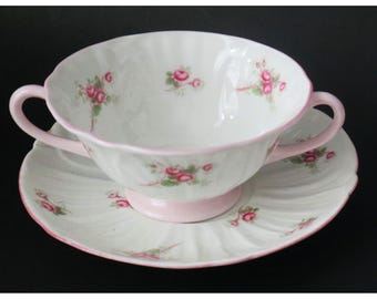 Vintage Shelley Bridal Rose Cup and Saucer Dainty Shape Made in