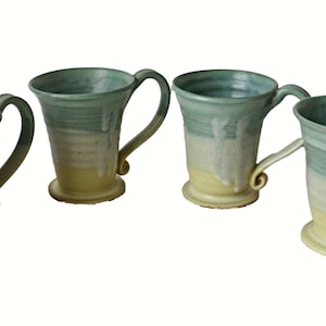 4 Vintage Studio Art Pottery Coffee Mugs Signed