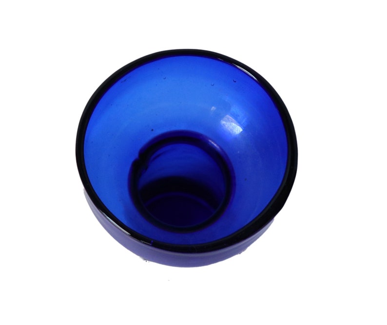 Vintage Cobalt Blue Contemporary Glass Vase Mid Century Modern MCM Modernist image 3