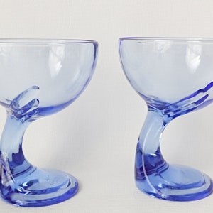 4 vintage Bormioli Rocco Jerba Dessert bowls Ice Coupe by Bormioli Rocco Blue Italy 1990s Barware image 3