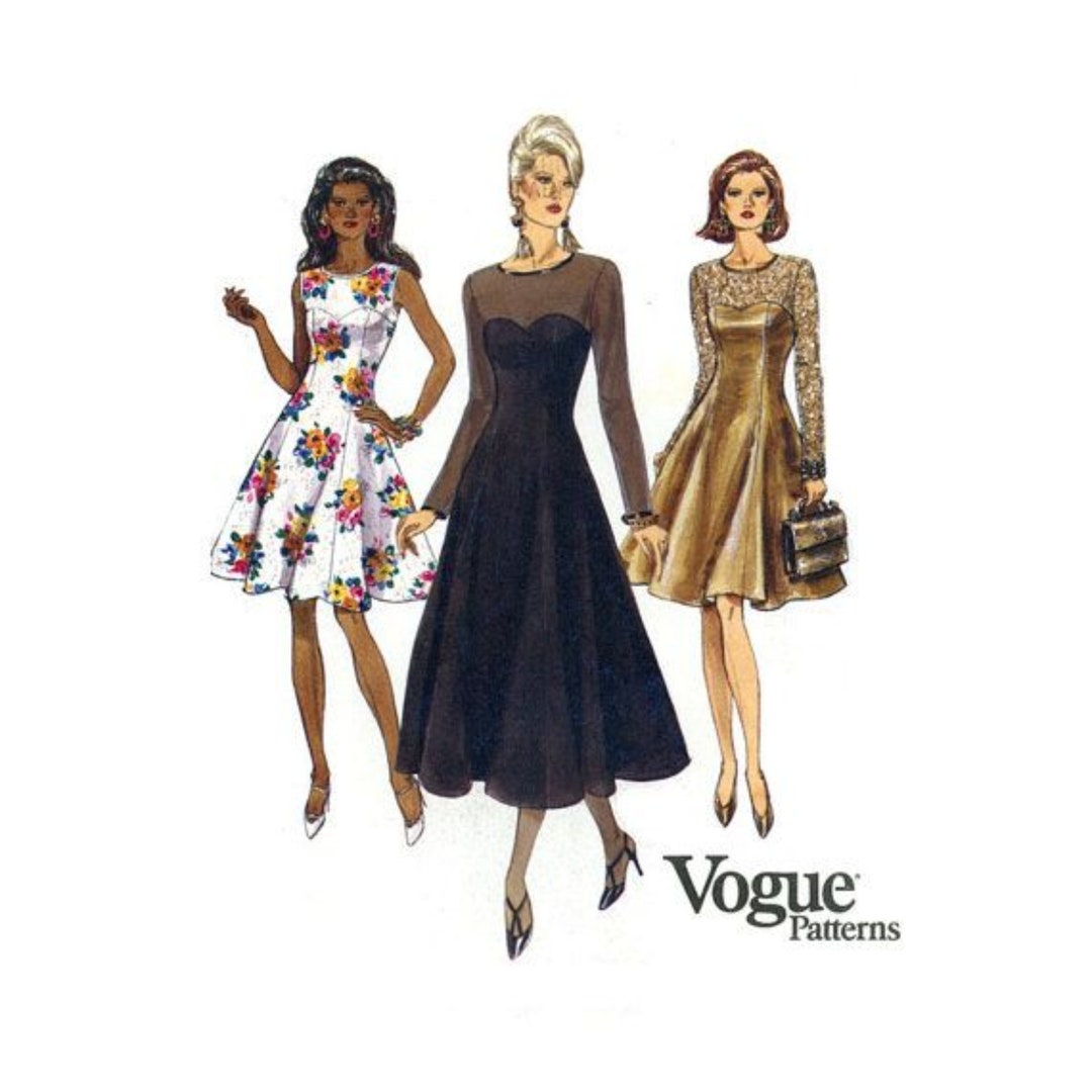 Vogue 8544 Sewing Pattern Misses' Fitted and Flared Dress Etsy