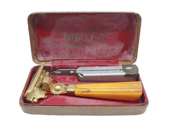 Vintage Schick Injector Razor With Butterscotch Bakelite Handle