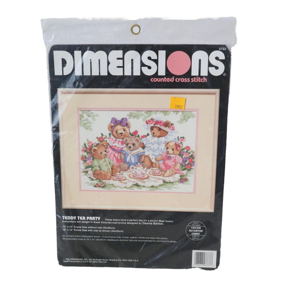 Dimensions Teddy Bear Tea Party Counted Cross Stitch Kit 3733