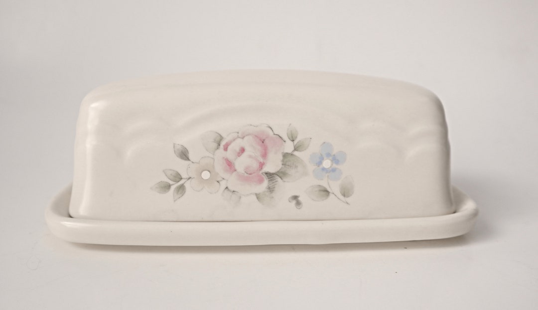 Vintage Pfaltzgraff Tea Rose Butter Dish Etsy
