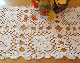 Crocheted Doily Large Ecru Crochet Doily Vintage Doilies Doilies Handmade  B230