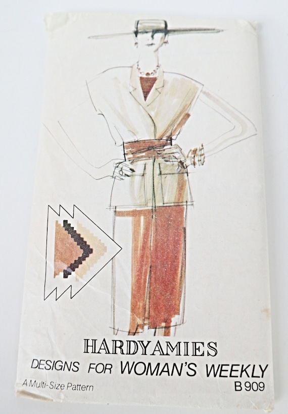 Hardy Amies, Vintage Hardy Amies B909 Dress Jacket Cummerbund Size 8 10 12 14 16 18 Uncut