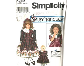 Simplicity 5928 Daisy Kingdom Girl & Doll Dress Pattern, Size 5-8 ...