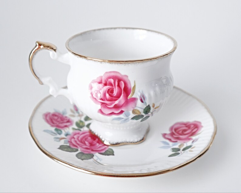 Vintage Elizabethan Teacup and Saucer Pink Rose image 2