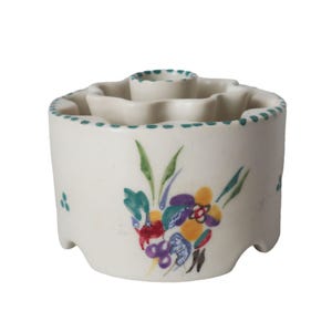 1920-talet Poole England Art Deco Blomma Groda Handmålad Blomsterkeramik Signerad Vintage