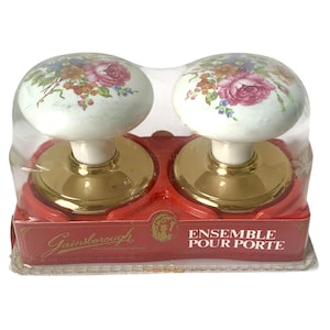 Gainsborough Genuine Porcelain Floral Door Knob Passage Set & Hardware