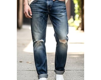 Men's Guess Jeans Distressed Huntington Regular Straight Size 32 x 32