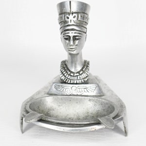 Vintage Nefertiti Ashtray Egyptian Decor Retro Tobaciana
