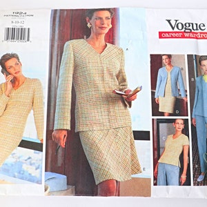 Vogue 1924 Sewing Pattern Misses Wardrobe Separates Pattern Jacket Dress Top Skirt & Pants  Size 8 10 12 Uncut