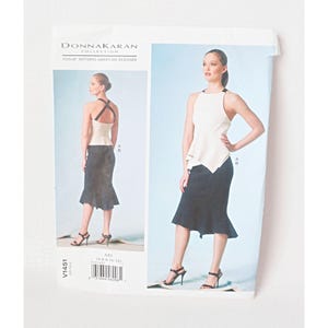 Vogue Donna Karan V1451 Donna Karan Sewing Pattern Misses&#39; Top & Skirt Uncut Size 4 -12