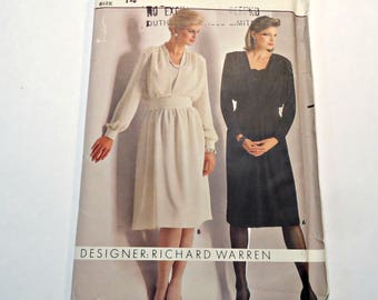 Butterick 6271 Sewing Pattern  Blouson Bodice Camisole Dress Sash Women's Misses Designer Richard Warren Size 14 Uncut