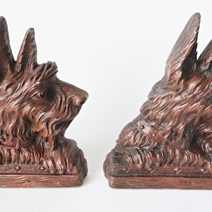 Vintage Syroco Scottie Dog Bookends 1960s Scottish Terrier