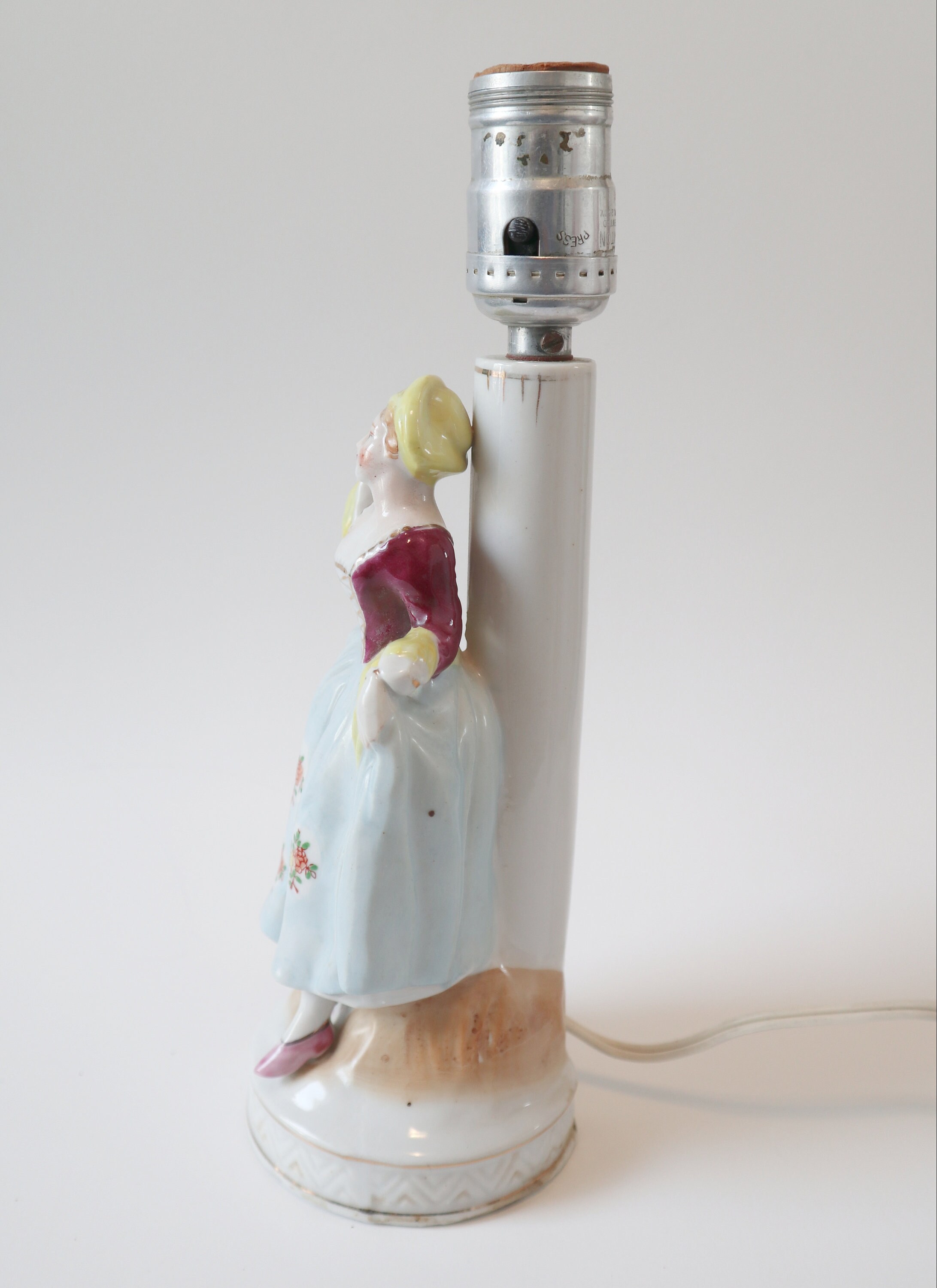 Occupied Japan Lamp Colonial Lady 1940's Etsy