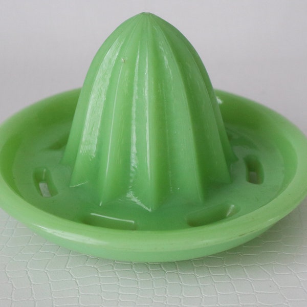 Vintage Jadite Juice Reamer Jadeite HTF Glows Under Black Light Glass 1930