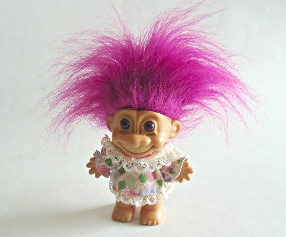 Vintage Troll 5/" ARTIST PAINTER by RUSS Doll w//Hot Pink Hair NEW