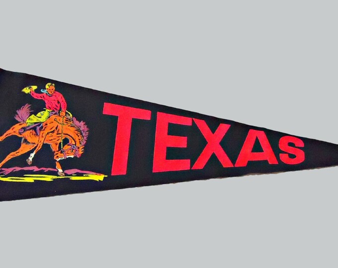 Vintage Pennant Texas Souvenir Pennant Etsy