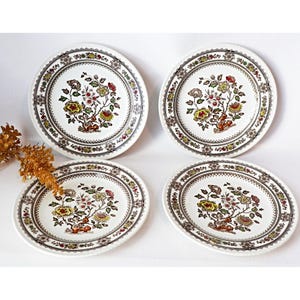 4 Vintage Dinner Plates Dorset Woods & Sons Burslem England