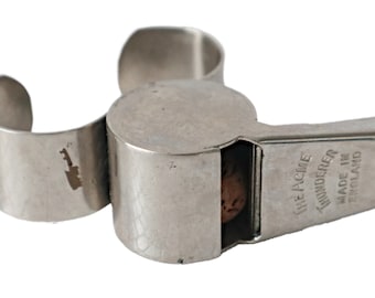 The Acme Thunderer Referees Whistle Made In England Vintage Whistle Cork Ball Finger Grip