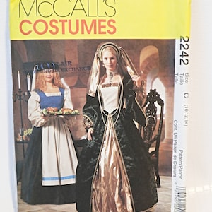 McCall&#39;s 2242 Sewing Pattern Misses Women&#39;s Renaissance Costumes Dresses Size 10 12 14 Uncut
