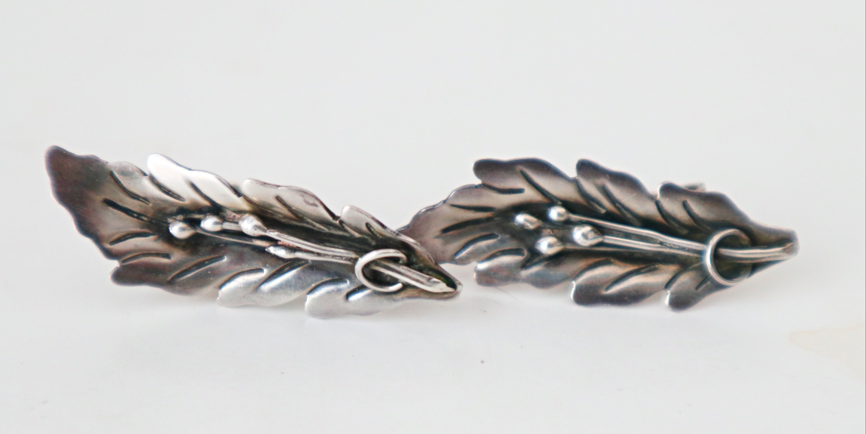 Ensemble Boucles En Argent Alpaga Mexique - Vintage Gardien Et Pointe