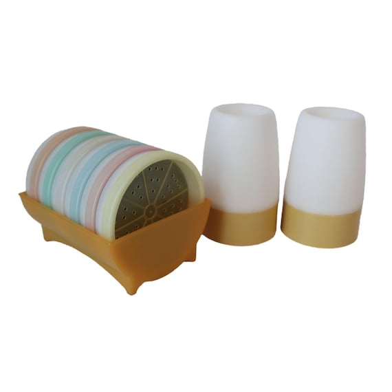 Vintage Tupperware Untersetzer & Eierbecher Set