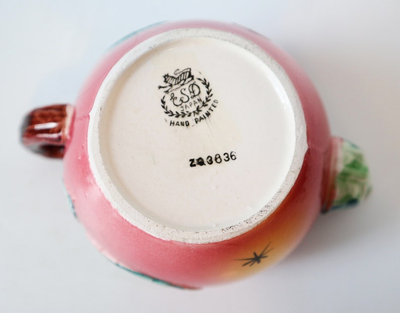 Vintage ESD Apple Teapot Creamer and Sugar Japan Etsy