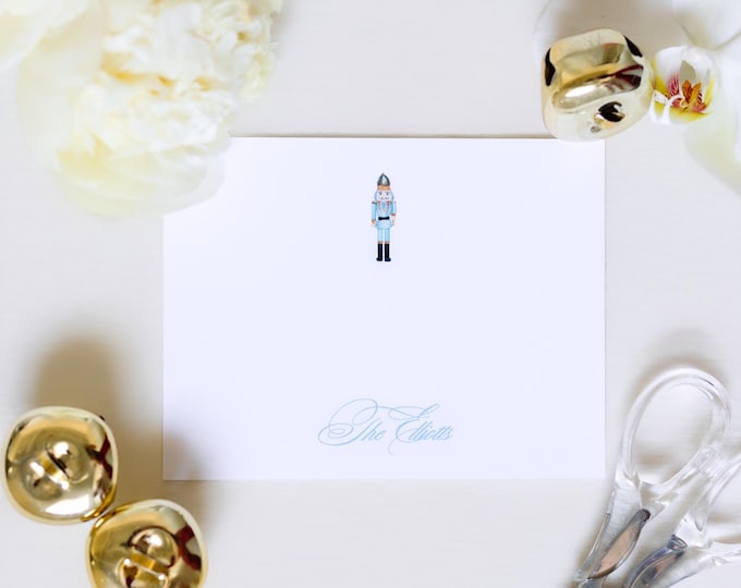 Personalized Nutcracker Christmas Stationery | Elegant Holiday A2 Notecards with Envelopes | Nutcracker Christmas Cards | Set of 10