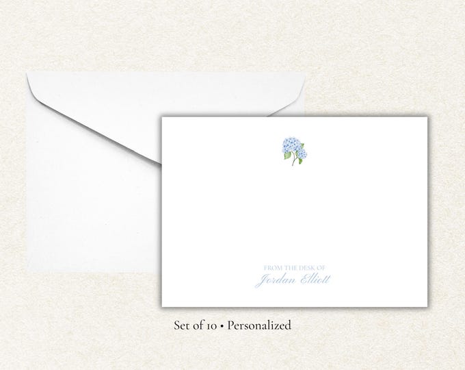 Personalized Stationery Set | Elegant Floral Notecards with Envelopes | Custom “From the Desk Of” Note Cards