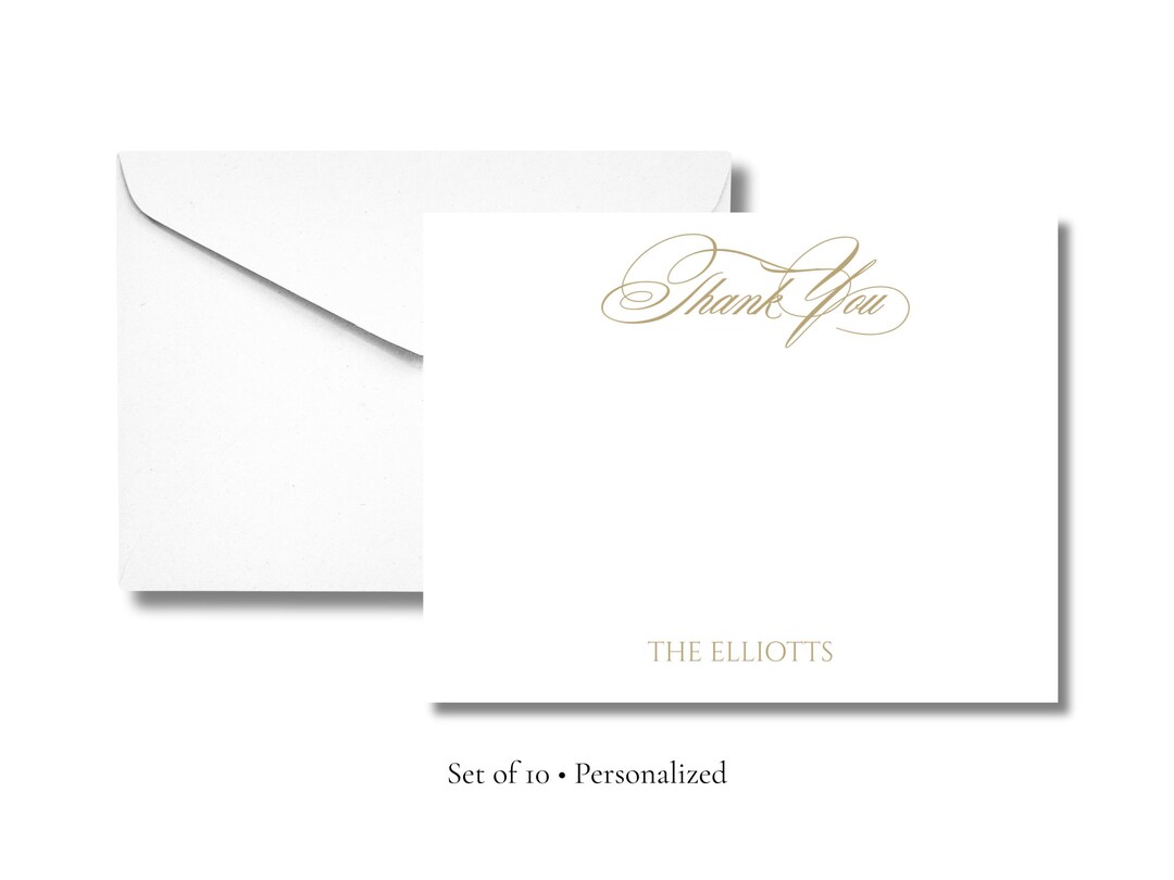 Personalized Elegant Script Thank You Stationery Set (A2 Cards) - Etsy