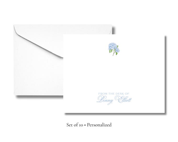 Personalized Floral Stationery | Elegant A2 Notecards with Envelopes | Custom “From the Desk Of” Cards