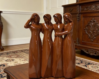 4 Sisters Friendship Statue, Resin Home Decor, Sisterhood Gift