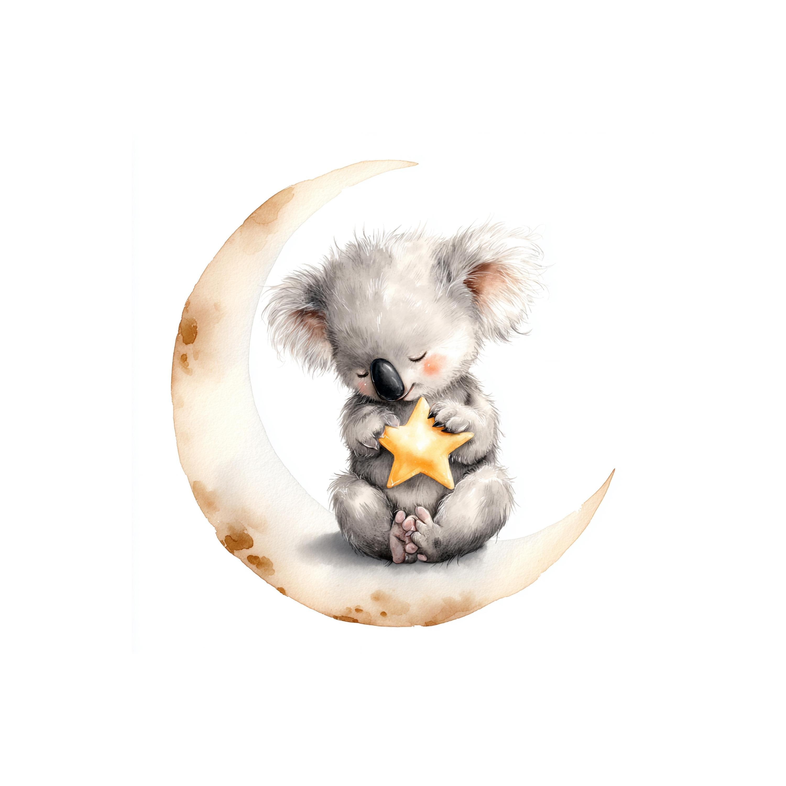 Celestial Baby Animal Clipart: Moon and Stars Digital Download (16 PNG ...